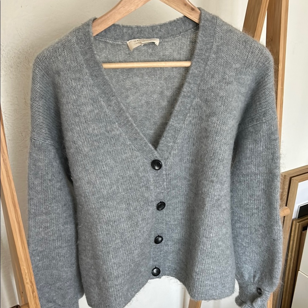Gray Button-Up Women's Sweater